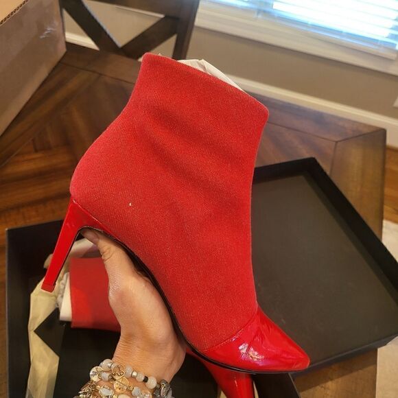 Rag & Bone Beha Boot In Red Denim 9.5 (EU 39.5) - Picture 2 of 11